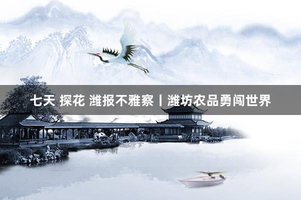 七天 探花 潍报不雅察丨潍坊农品勇闯世界
