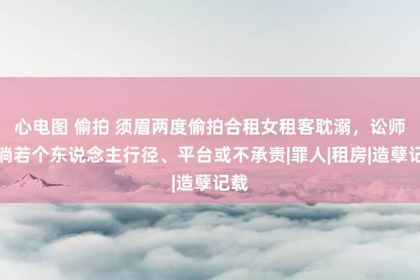 心电图 偷拍 须眉两度偷拍合租女租客耽溺，讼师：淌若个东说念主行径、平台或不承责|罪人|租房|造孽记载