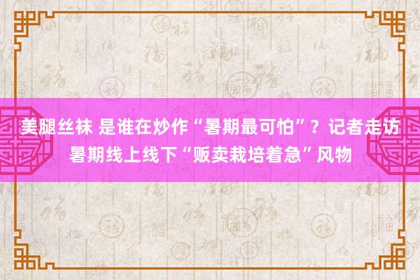 美腿丝袜 是谁在炒作“暑期最可怕”？记者走访暑期线上线下“贩卖栽培着急”风物